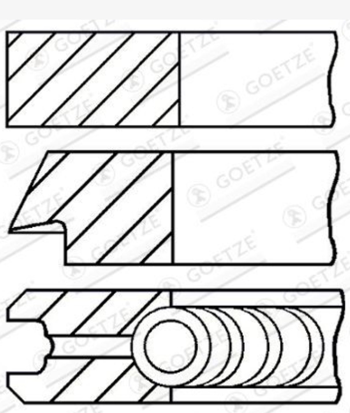 Segmentos Motor A10 A12 73mm STD (Goetze)